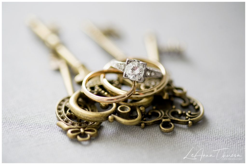 antique keys wedding rings