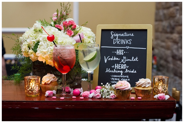 signature drinks at wedding