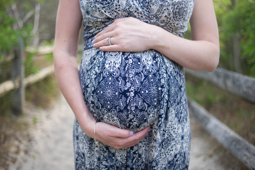 hands on belly for maternity pictures, Barnegat Light maternity photographer 
