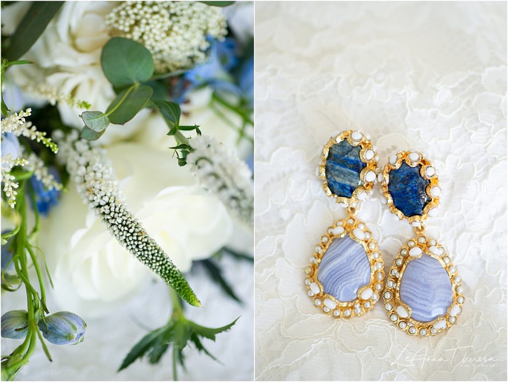 blue bridal statement earings