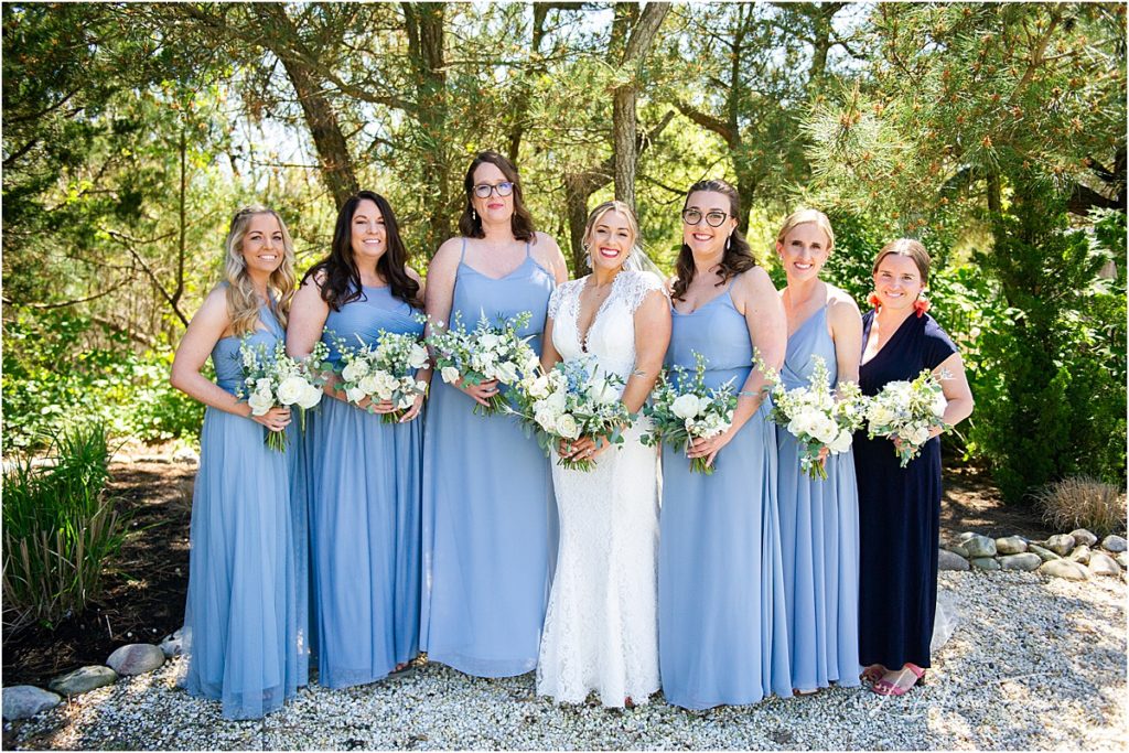 bridesmaids in blue on LBI