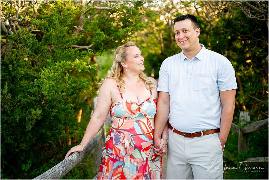 couple photo in path at Barnegat Lighthouse